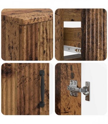 vidaXL 3 Piece Bathroom Cabinet Set HOORN 3 pcs Old Wood