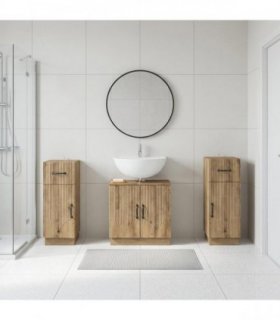 vidaXL 3 Piece Bathroom Cabinet Set HOORN 3 pcs Artisan Oak