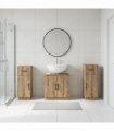 vidaXL 3 Piece Bathroom Cabinet Set HOORN 3 pcs Artisan Oak