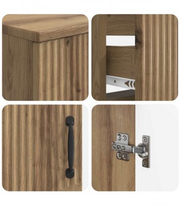 vidaXL 3 Piece Bathroom Cabinet Set HOORN 3 pcs Artisan Oak