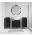 vidaXL 3 Piece Bathroom Cabinet Set BREDA 3 pcs Black 30 x 31 x 80 cm