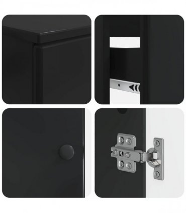 vidaXL 3 Piece Bathroom Cabinet Set BREDA 3 pcs Black 30 x 31 x 80 cm