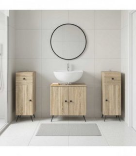 vidaXL 3 Piece Bathroom Cabinet Set BREDA 3 pcs Sonoma Oak