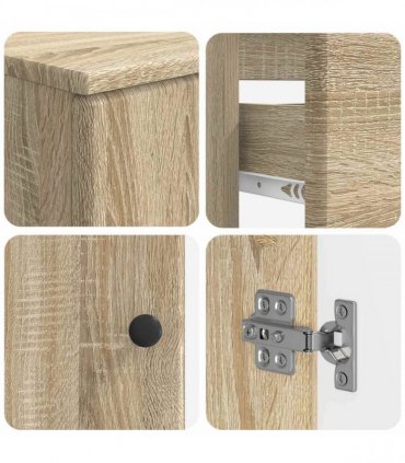 vidaXL 3 Piece Bathroom Cabinet Set BREDA 3 pcs Sonoma Oak