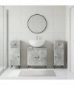 vidaXL 3 Piece Bathroom Cabinet Set BREDA 3 pcs Concrete Grey