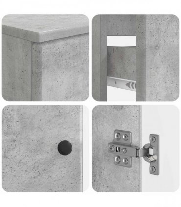 vidaXL 3 Piece Bathroom Cabinet Set BREDA 3 pcs Concrete Grey