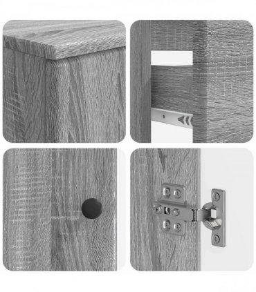 vidaXL 3 Piece Bathroom Cabinet Set BREDA 3 pcs Grey Sonoma