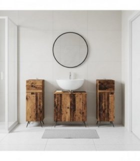 vidaXL 3 Piece Bathroom Cabinet Set BREDA 3 pcs Old Wood