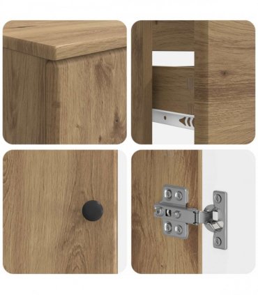 vidaXL 3 Piece Bathroom Cabinet Set BREDA 3 pcs Artisan Oak