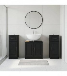 vidaXL 3 Piece Bathroom Cabinet Set UTRECHT 3 pcs Black