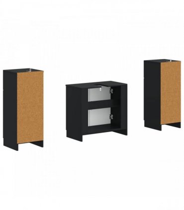 vidaXL 3 Piece Bathroom Cabinet Set UTRECHT 3 pcs Black