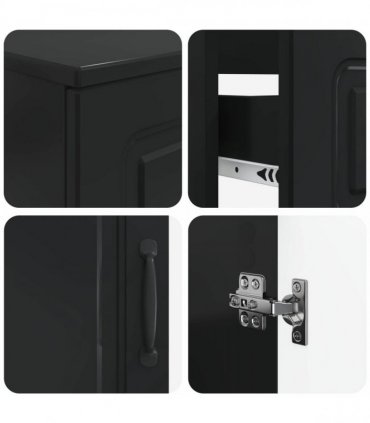 vidaXL 3 Piece Bathroom Cabinet Set UTRECHT 3 pcs Black