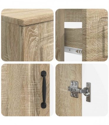 vidaXL 3 Piece Bathroom Cabinet Set UTRECHT 3 pcs Sonoma Oak
