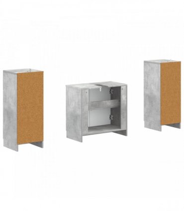 vidaXL 3 Piece Bathroom Cabinet Set UTRECHT 3 pcs Concrete Grey