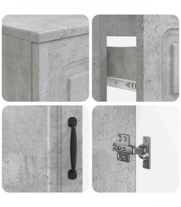 vidaXL 3 Piece Bathroom Cabinet Set UTRECHT 3 pcs Concrete Grey