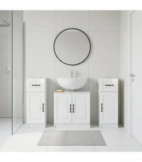 vidaXL 3 Piece Bathroom Cabinet Set UTRECHT 3 pcs High Gloss White