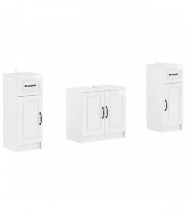 vidaXL 3 Piece Bathroom Cabinet Set UTRECHT 3 pcs High Gloss White