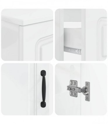 vidaXL 3 Piece Bathroom Cabinet Set UTRECHT 3 pcs High Gloss White