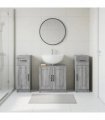 vidaXL 3 Piece Bathroom Cabinet Set UTRECHT 3 pcs Grey Sonoma