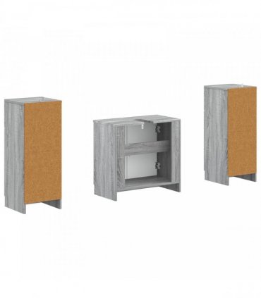vidaXL 3 Piece Bathroom Cabinet Set UTRECHT 3 pcs Grey Sonoma
