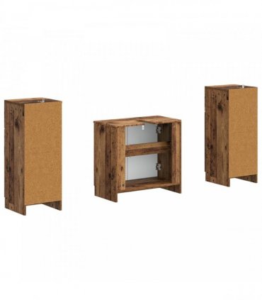 vidaXL 3 Piece Bathroom Cabinet Set UTRECHT 3 pcs Old Wood