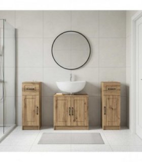 vidaXL 3 Piece Bathroom Cabinet Set UTRECHT 3 pcs Artisan Oak