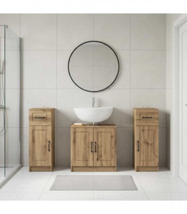 vidaXL 3 Piece Bathroom Cabinet Set UTRECHT 3 pcs Artisan Oak