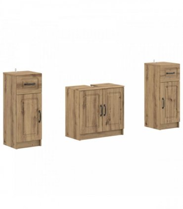 vidaXL 3 Piece Bathroom Cabinet Set UTRECHT 3 pcs Artisan Oak