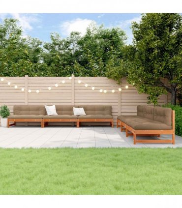 vidaXL Garden Lounge Set 6 pcs Wax Brown Solid Pine Wood