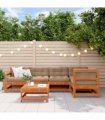 vidaXL Garden Lounge Set 6 pcs Wax Brown Solid Pine Wood