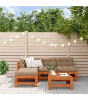 vidaXL Garden Lounge Set 5 pcs Wax Brown Solid Pine Wood