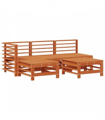 vidaXL Garden Lounge Set 5 pcs Wax Brown Solid Pine Wood