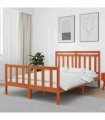 vidaXL Bed Frame Wax Brown 150 x 200 cm Solid Pine Wood