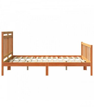 vidaXL Bed Frame Wax Brown 150 x 200 cm Solid Pine Wood