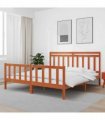 vidaXL Bed Frame Wax Brown 180 x 200 cm Solid Pine Wood