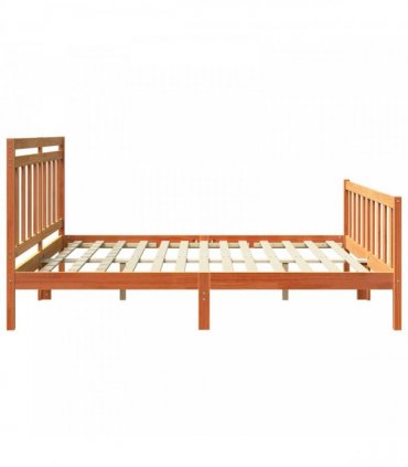 vidaXL Bed Frame Wax Brown 180 x 200 cm Solid Pine Wood