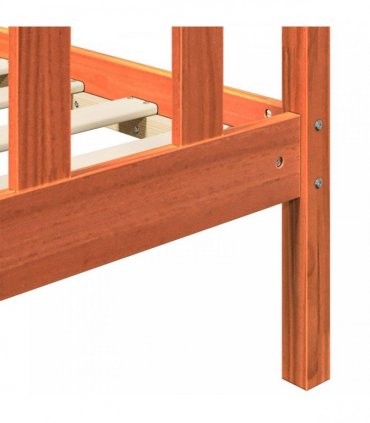 vidaXL Bed Frame Wax Brown 180 x 200 cm Solid Pine Wood