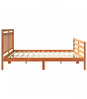 vidaXL Bed Frame with Headboard Wax Brown 180 x 200 cm