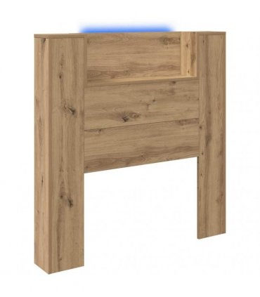vidaXL Storage Headboard with LED Artisan Oak Engineered Wood