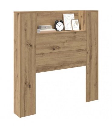 vidaXL Storage Headboard with LED Artisan Oak Engineered Wood