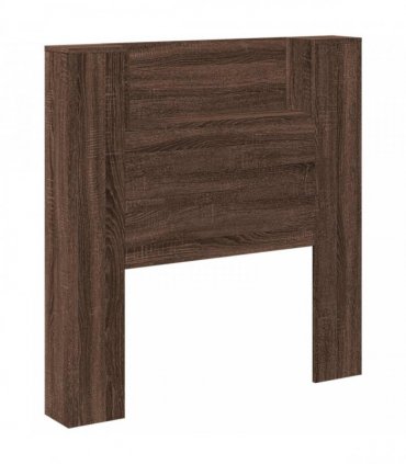 vidaXL Storage Headboard with LED Brown Oak Engineered Wood