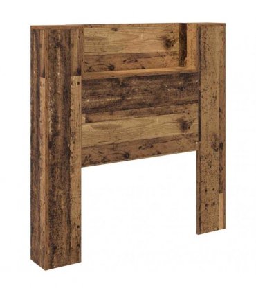 vidaXL Storage Headboard with LED Old Wood Engineered Wood