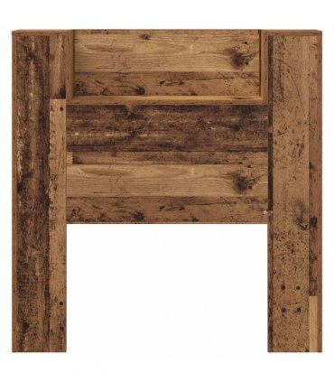 vidaXL Storage Headboard with LED Old Wood Engineered Wood
