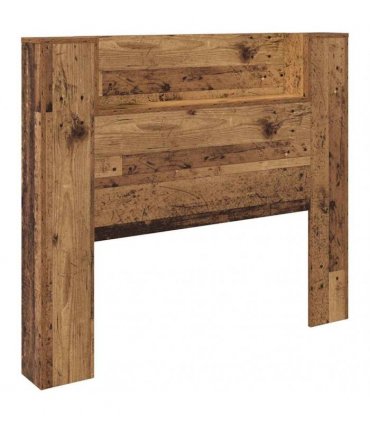 vidaXL Storage Headboard with LED Old Wood Engineered Wood