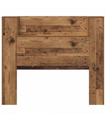 vidaXL Storage Headboard with LED Old Wood Engineered Wood