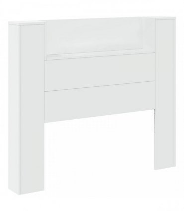 vidaXL Storage Headboard with LED White Engineered Wood