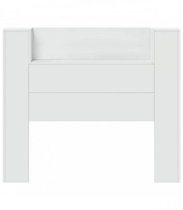 vidaXL Storage Headboard with LED White Engineered Wood