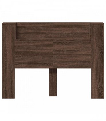 vidaXL Storage Headboard with LED Brown Oak Engineered Wood