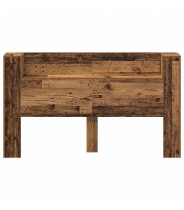 vidaXL Storage Headboard with LED Old Wood Engineered Wood