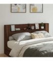 vidaXL Storage Headboard with LED Brown Oak Engineered Wood